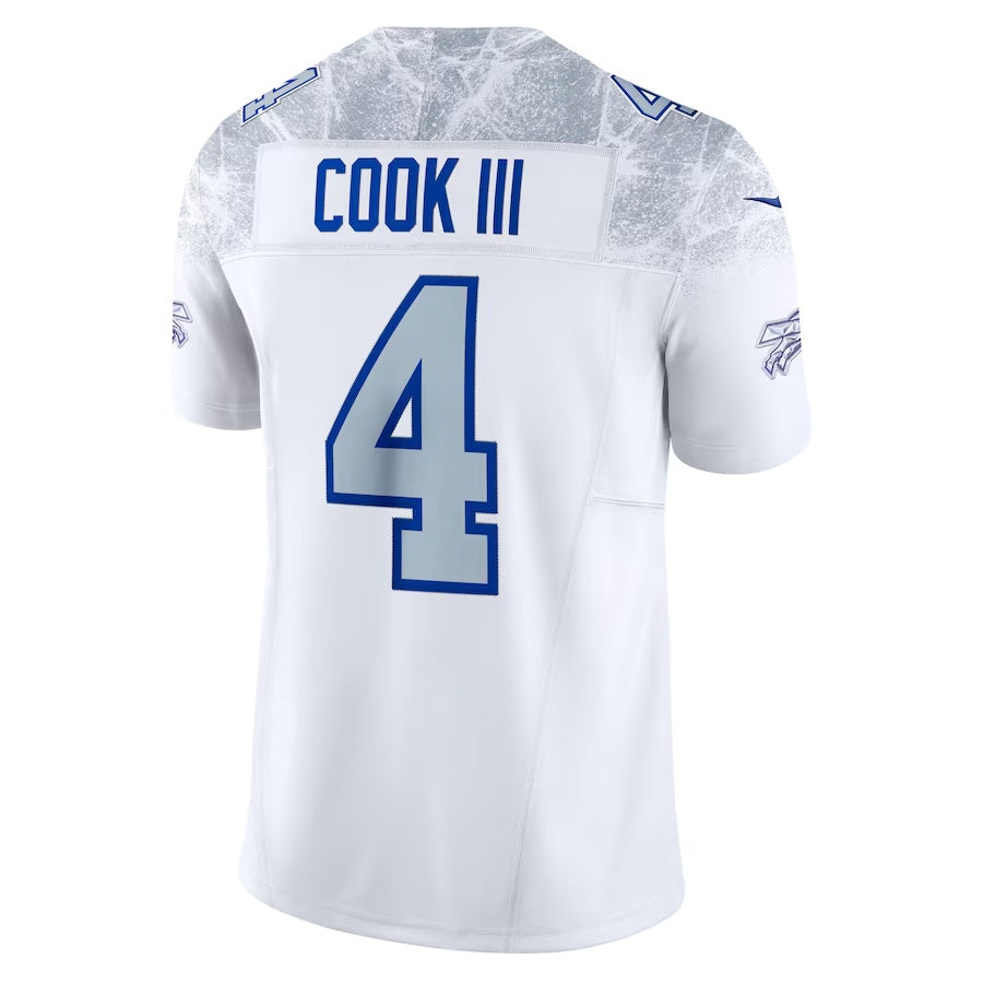 harde B.Bills #4 James Cook III Player White Rivalries Collection Vapor Limited Stitched Jerseys