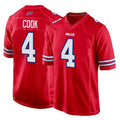 harde B.Bills #4 James Cook Player Red Home Game Stitched Jerseys