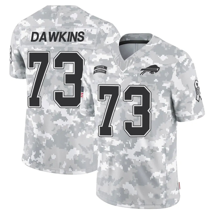 harde B.Bills #73 Dion Dawkins Player Arctic Camo Salute to Service Limited  Stitched Jerseys