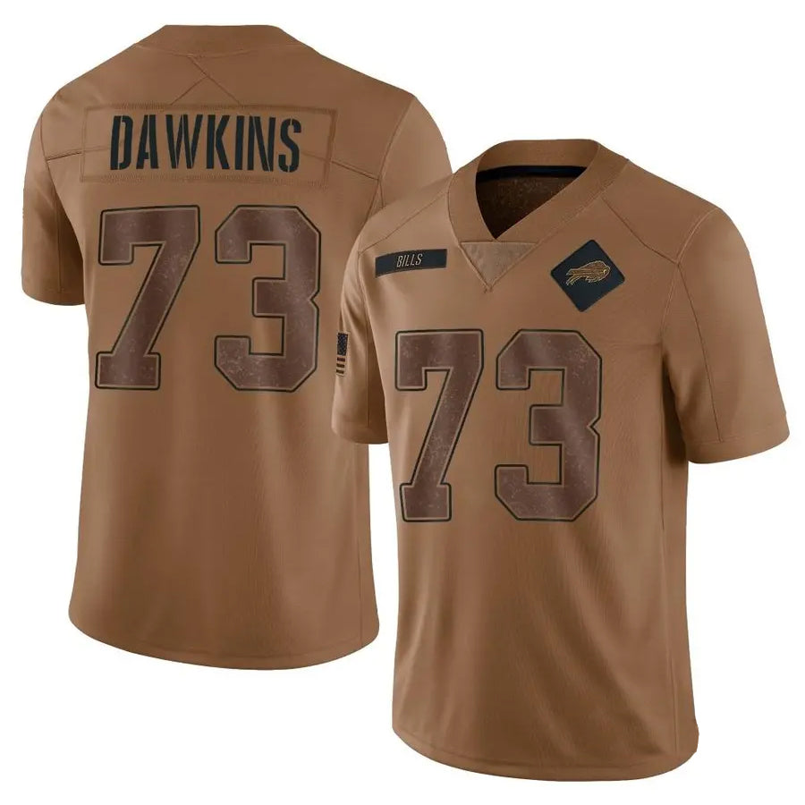 harde B.Bills #73 Dion Dawkins Player Brown Salute To Service Limited  Stitched Jerseys