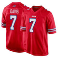 harde B.Bills #7 Ray Davis Player Red Home Game Stitched Jerseys