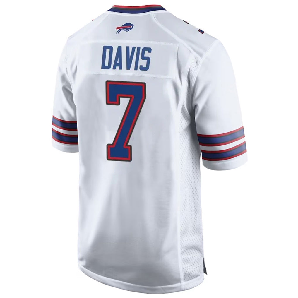harde B.Bills #7 Ray Davis Player White Home Game Stitched Jerseys