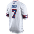 harde B.Bills #7 Ray Davis Player White Home Game Stitched Jerseys