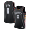 harde B.Nets #8 Egor D?min Black 202526 Swingman Jerseys - City Edition