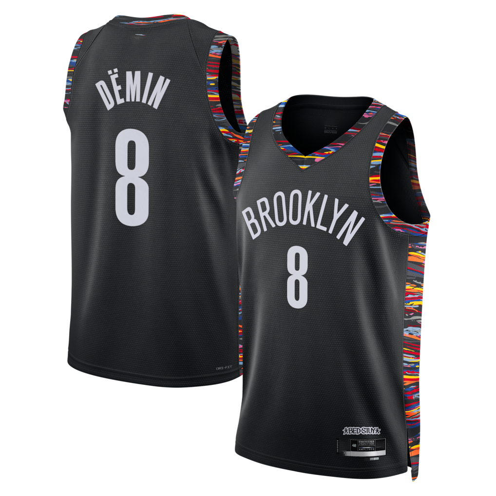 harde B.Nets #8 Egor D?min Black 202526 Swingman Jerseys - City Edition