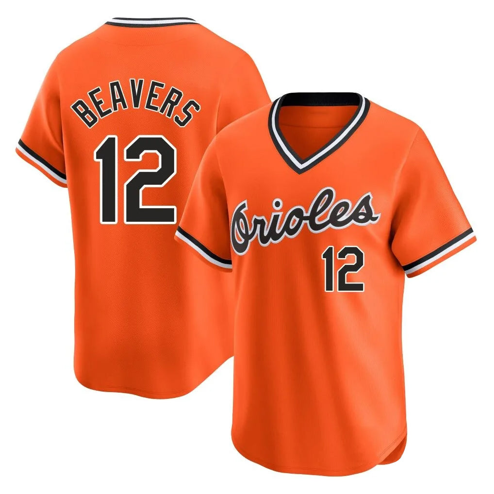 harde B.Orioles #12 Dylan Beavers Player Orange T-shirt Limited Home Game Stitched Jerseys