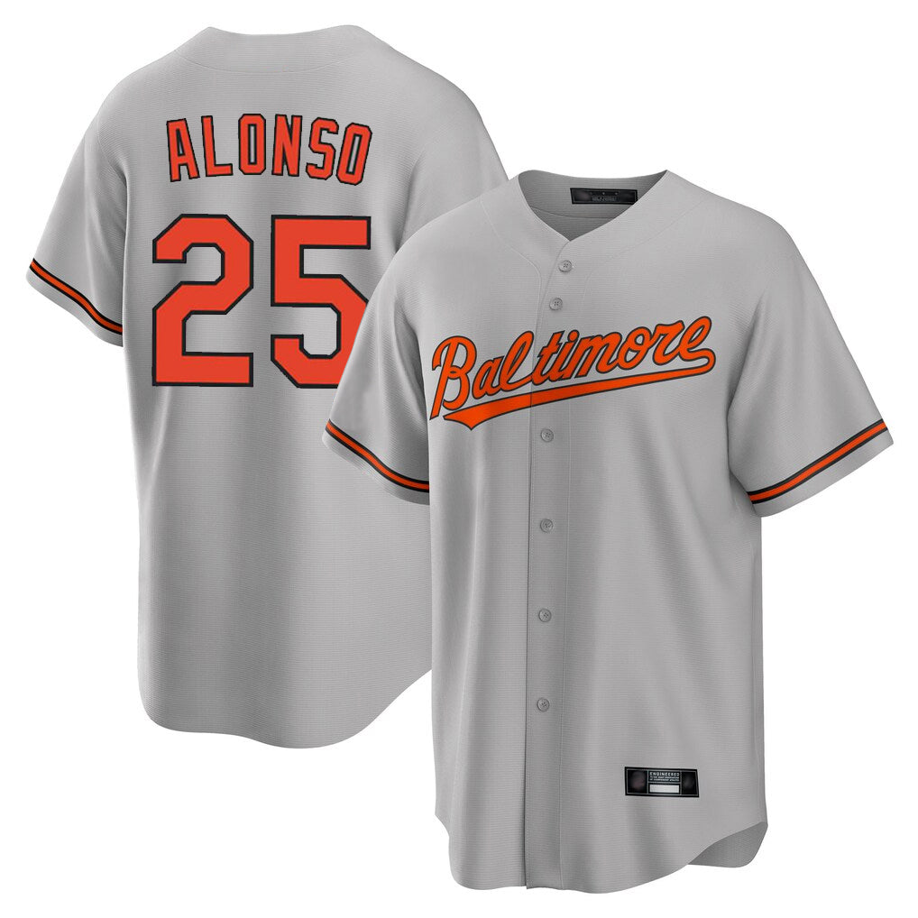 harde B.Orioles #25 Pete Alonso Player Gray Home Game Stitched Jerseys