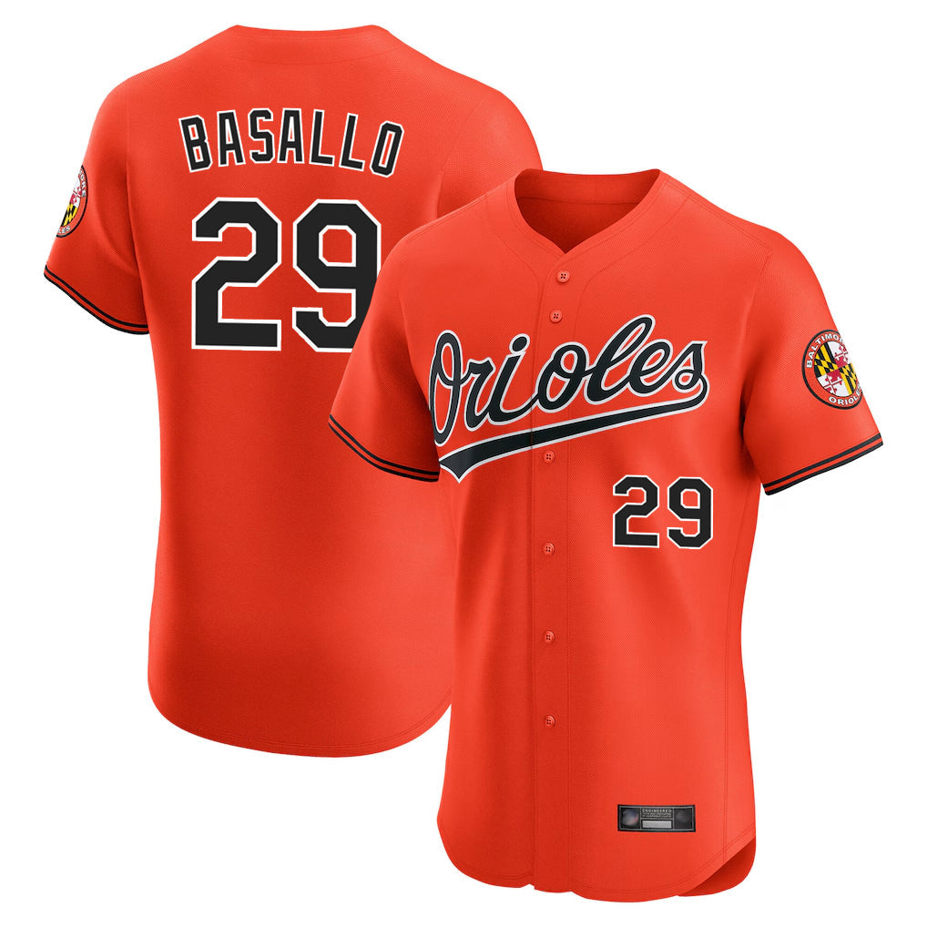 harde B.Orioles #29 Samuel Basallo Player Orange Limited Elite Home Game Stitched Jerseys