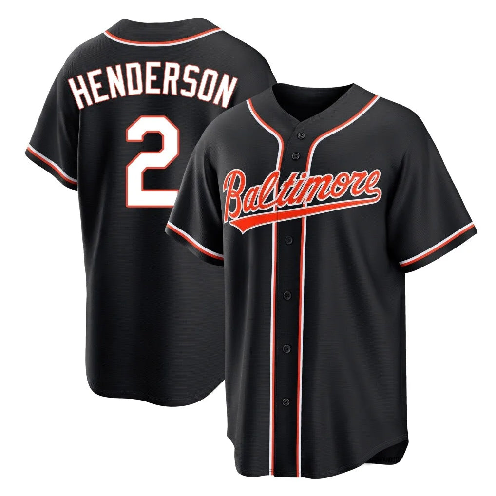 harde B.Orioles #2 Gunnar Henderson Player Black Out Home Game Stitched Jerseys