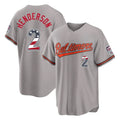 harde B.Orioles #2 Gunnar Henderson Player Gray USA 250 Fourth of July Home Game Stitched Jerseys