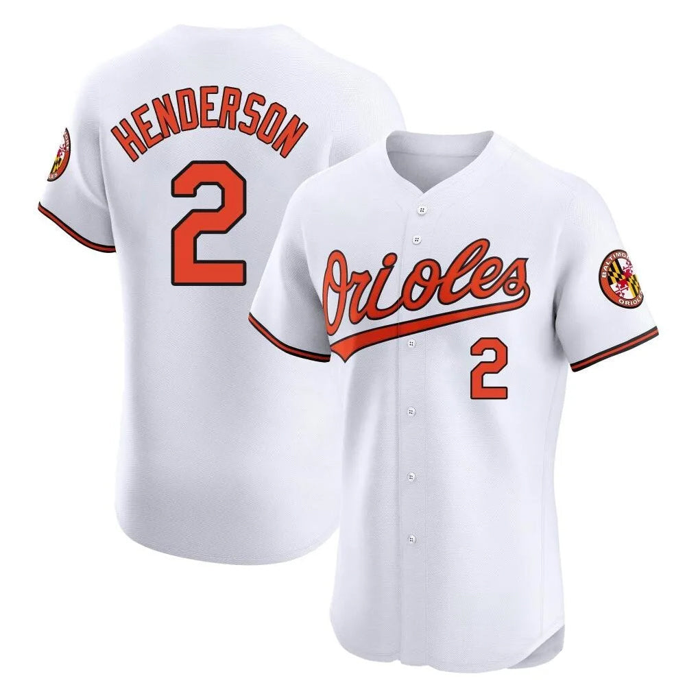 harde B.Orioles #2 Gunnar Henderson Player White Limited Elite Home Game Stitched Jerseys