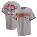 harde B.Orioles #35 Adley Rutschman Gray USA 250 Fourth of July Road Stadium Jersey