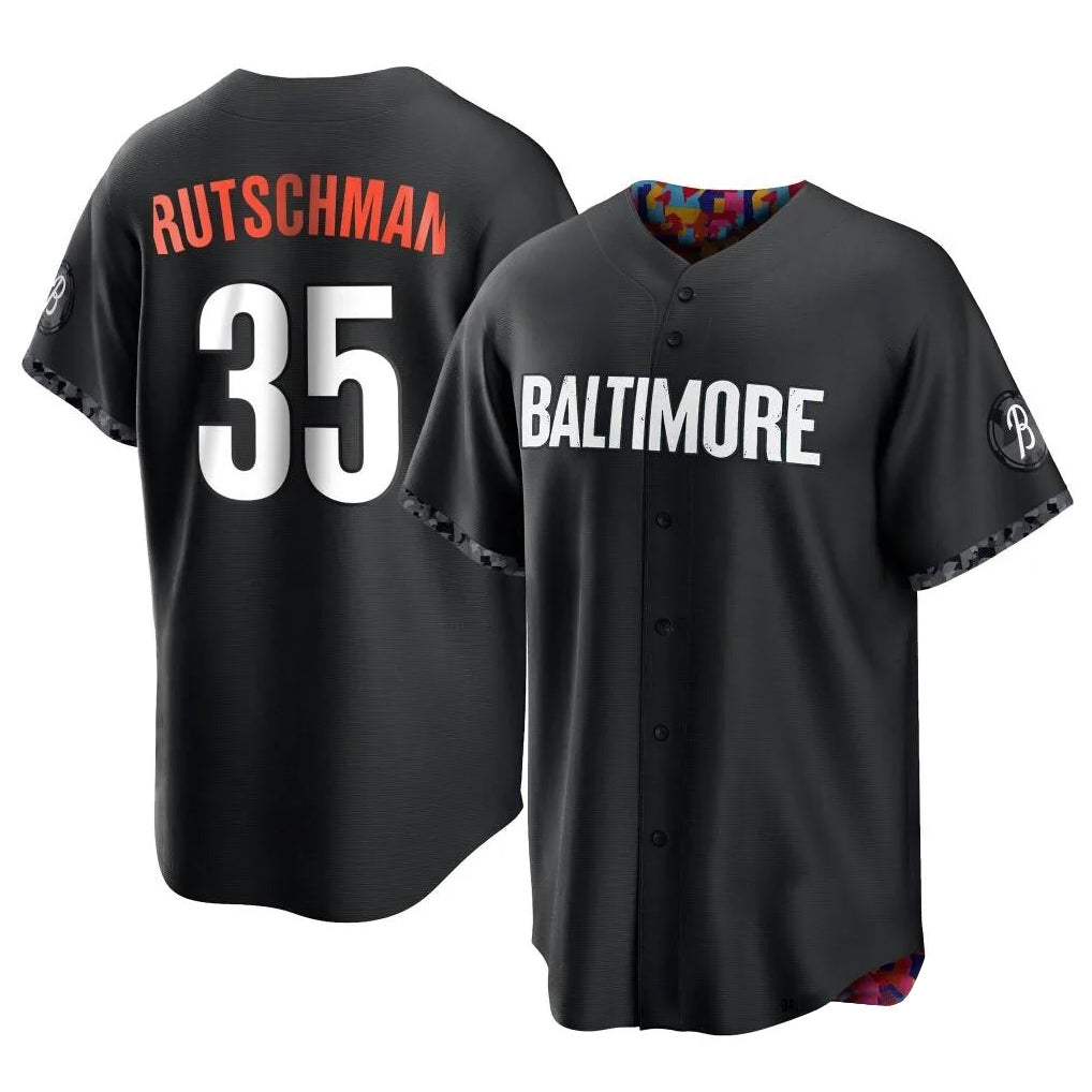harde B.Orioles #35 Adley Rutschman Player Black City Connect Home Game Stitched Jerseys