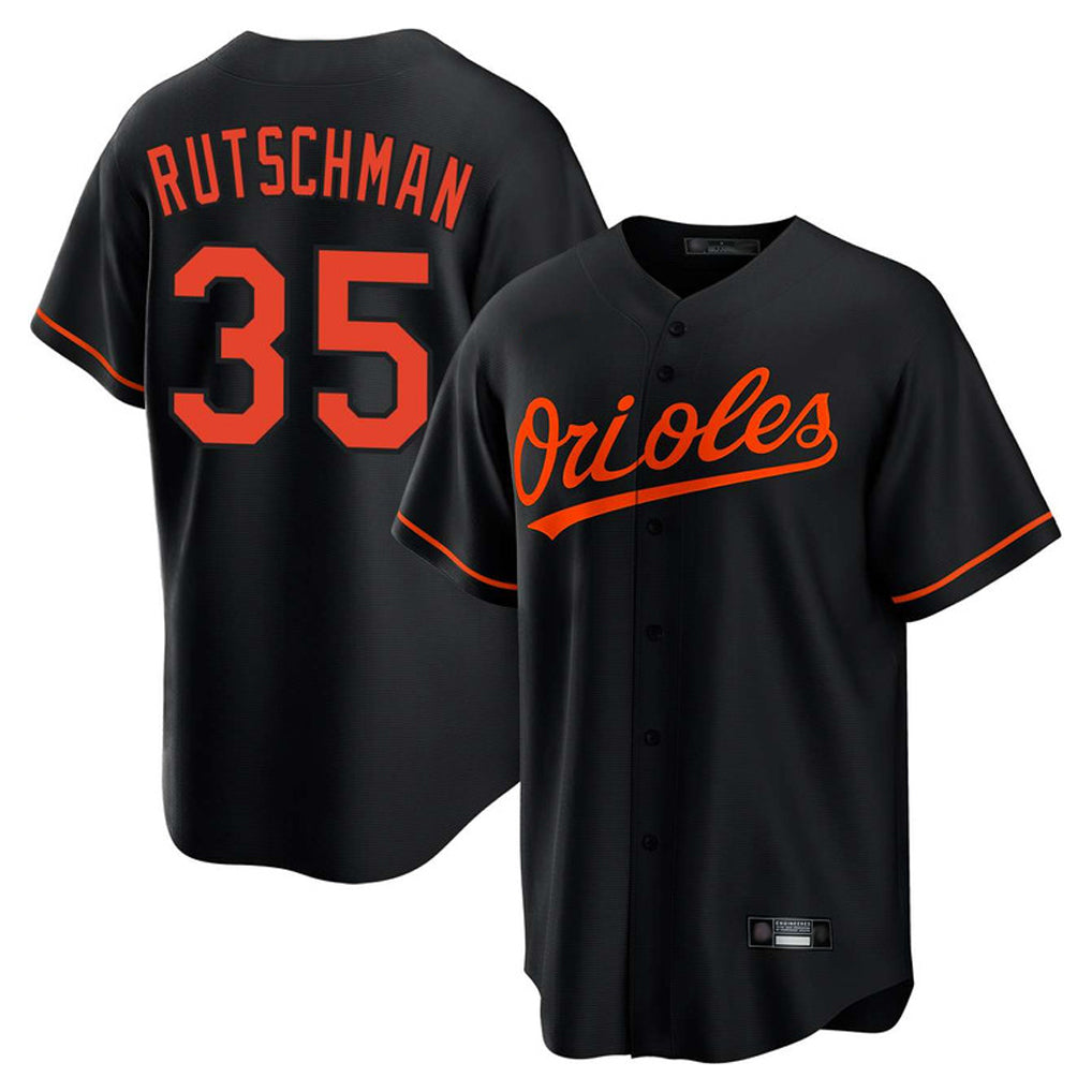 harde B.Orioles #35 Adley Rutschman Player Black Home Game Stitched Jerseys