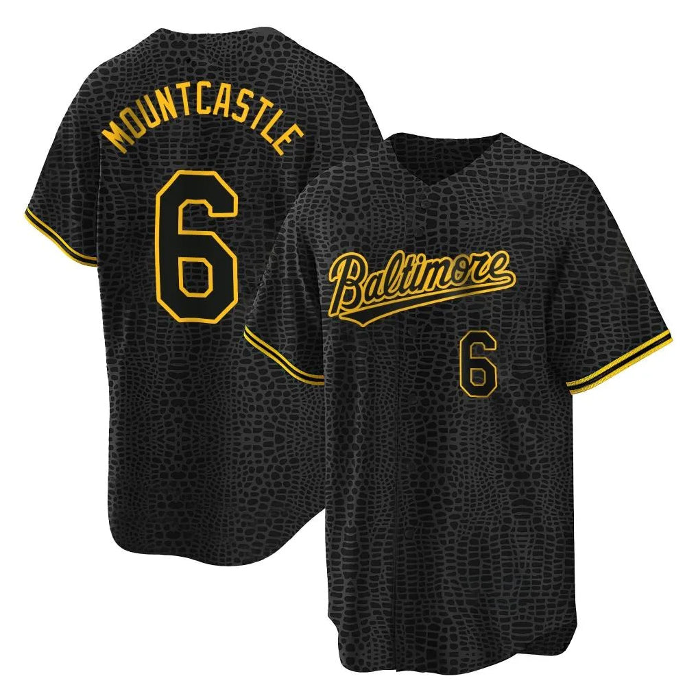 harde B.Orioles #6 Ryan Mountcastle Player Black Snake Skin City Home Game Stitched Jerseys