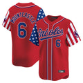 harde B.Orioles #6 Ryan Mountcastle Player Red Independence Day Vapor Premier Limited Home Game Stitched Jerseys