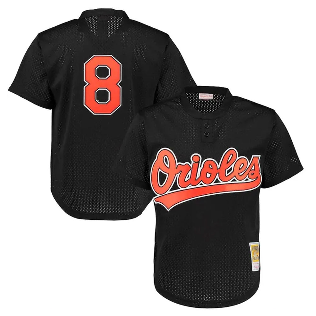 harde B.Orioles #8 Cal Ripken Player Black Mitchell & Ness 1997 Cooperstown Mesh Game Stitched Jerseys