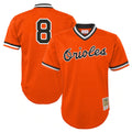 harde B.Orioles #8 Cal Ripken Player Orange Mitchell & Ness Cooperstown Collection Mesh T-shirt Game Stitched Jerseys