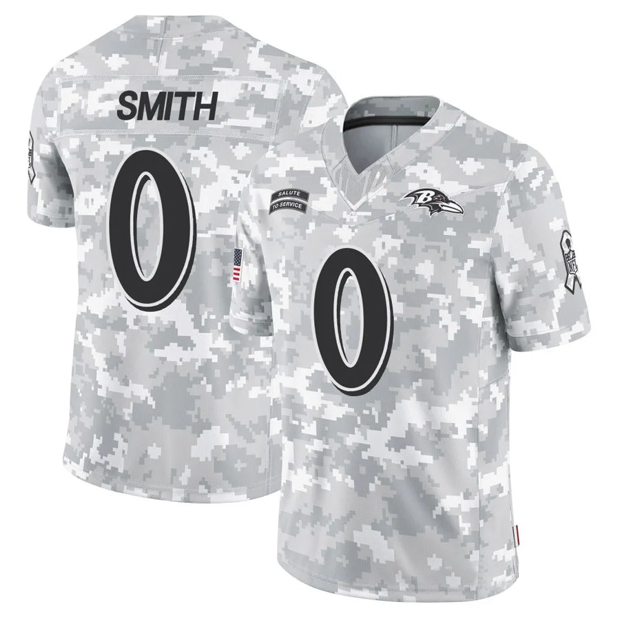 harde B.Ravens #0 Roquan Smith Player Arctic Camo Salute to Service Limited Stitched Jerseys