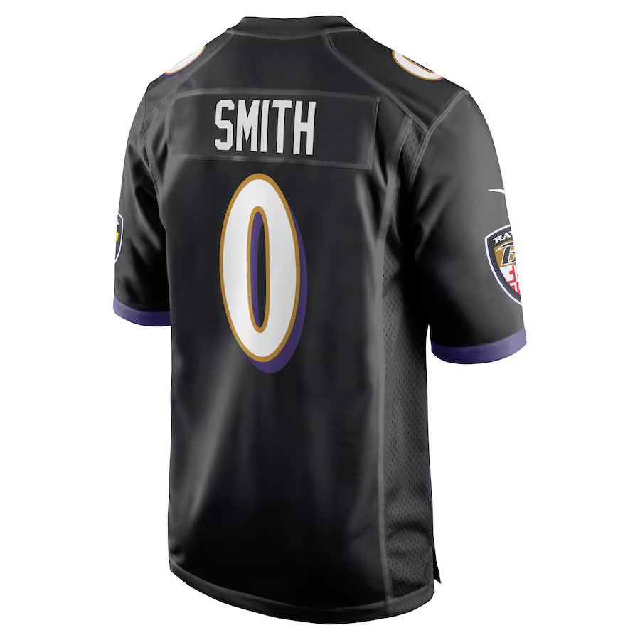 harde B.Ravens #0 Roquan Smith Player Black Alternate Home Game Stitched Jerseys