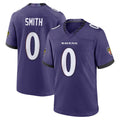 harde B.Ravens #0 Roquan Smith Player Purple Home Game Stitched Jerseys