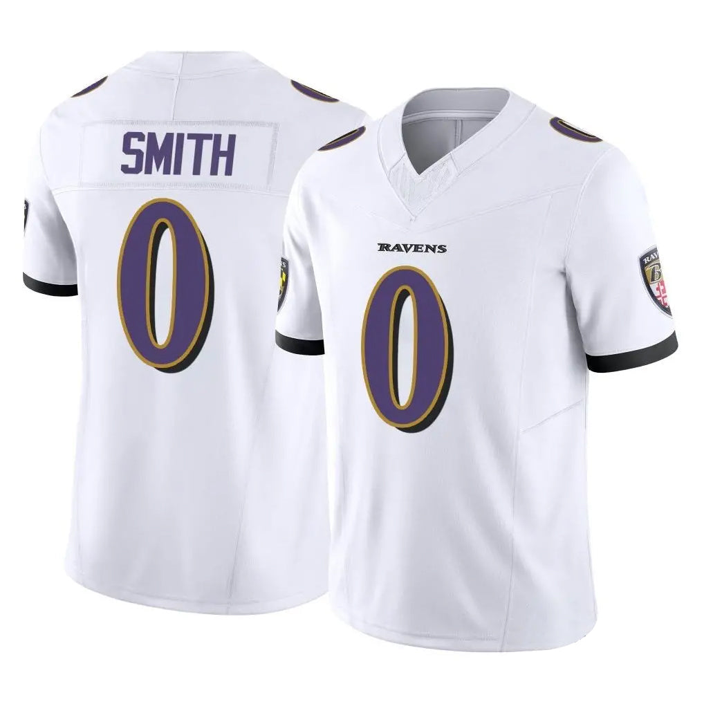 harde B.Ravens #0 Roquan Smith Player White Vapor F.U.S.E. Limited Home Game Stitched Jerseys