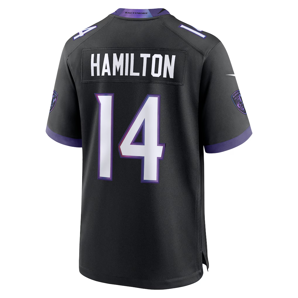 harde B.Ravens #14 Kyle Hamilton Black Alternate Game Stitched Jerseys