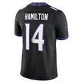 harde B.Ravens #14 Kyle Hamilton Player Black Limited Elite Home Game Stitched Jerseys