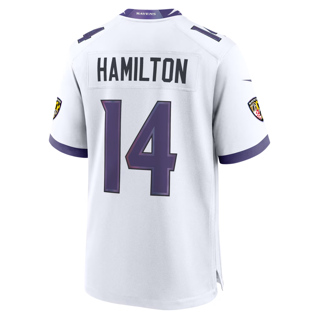 harde B.Ravens #14 Ravens Kyle Hamilton White Game Stitched Jerseys