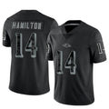 harde B.Ravens #14 Kyle Hamilton Player Black REFLECTIVE Limited Stitched Jerseys