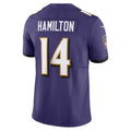 harde B.Ravens #14 Kyle Hamilton Player Purple Vapor F.U.S.E. Limited  Stitched Jerseys