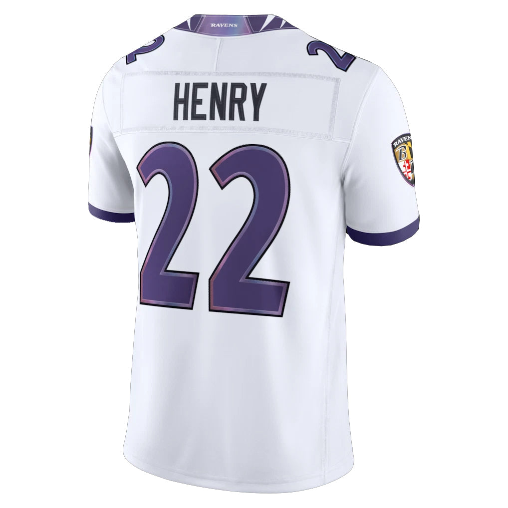 harde B.Ravens #22 Derrick Henry Player White Limited Elite Home Game Stitched Jerseys