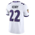 harde B.Ravens #22 Derrick Henry Player White Limited Elite Home Game Stitched Jerseys