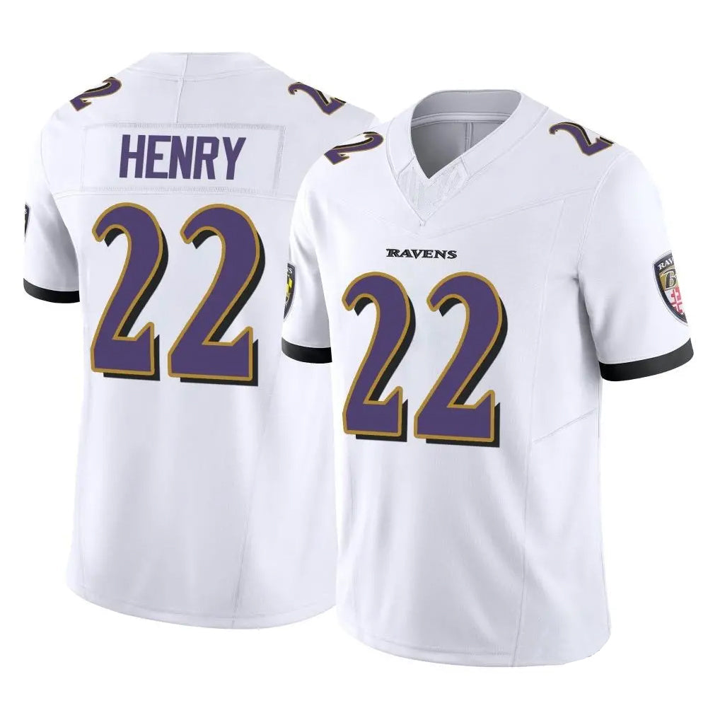 harde B.Ravens #22 Derrick Henry Player White Limited Home Game Stitched Jerseys