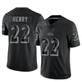 harde B.Ravens #22 Derrick Henry Player Black REFLECTIVE Limited Stitched Jerseys
