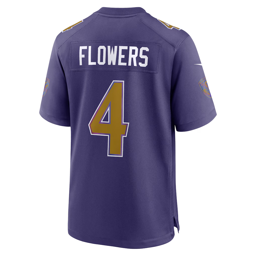 harde B.Ravens #4 Zay Flowers Purple Alternate Game Stitched Jerseys