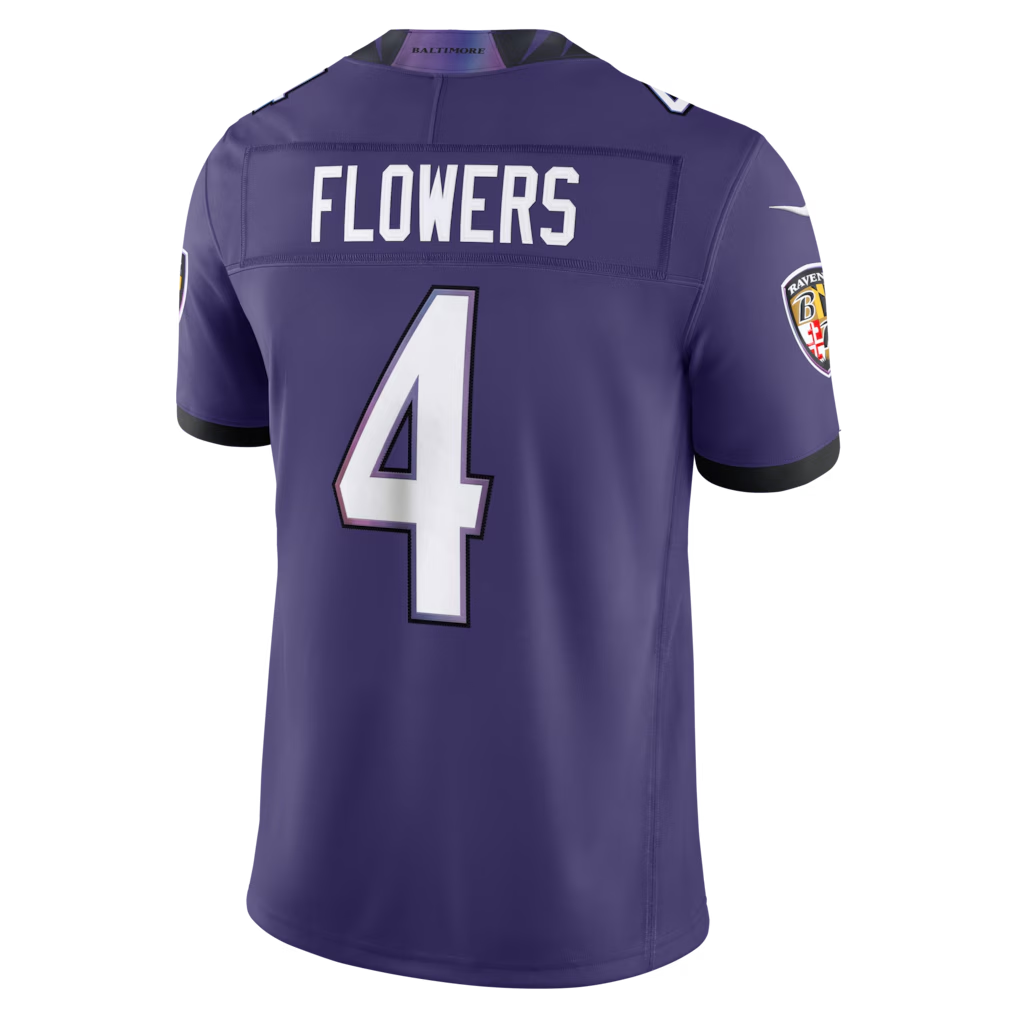 harde B.Ravens #4 Zay Flowers Purple Team Vapor F.U.S.E. Stitched Limited Jerseys