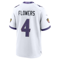 harde B.Ravens #4 Zay Flowers White Game Stitched Jerseys