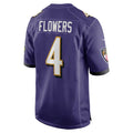 harde B.Ravens #4 Zay Flowers Player Purple Home Game Stitched Jerseys