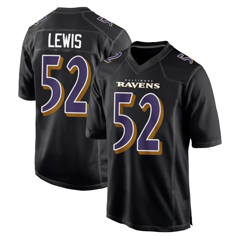 harde B.Ravens #52 Ray Lewis Player Black Carbon Fashion Home Stitched Jerseys