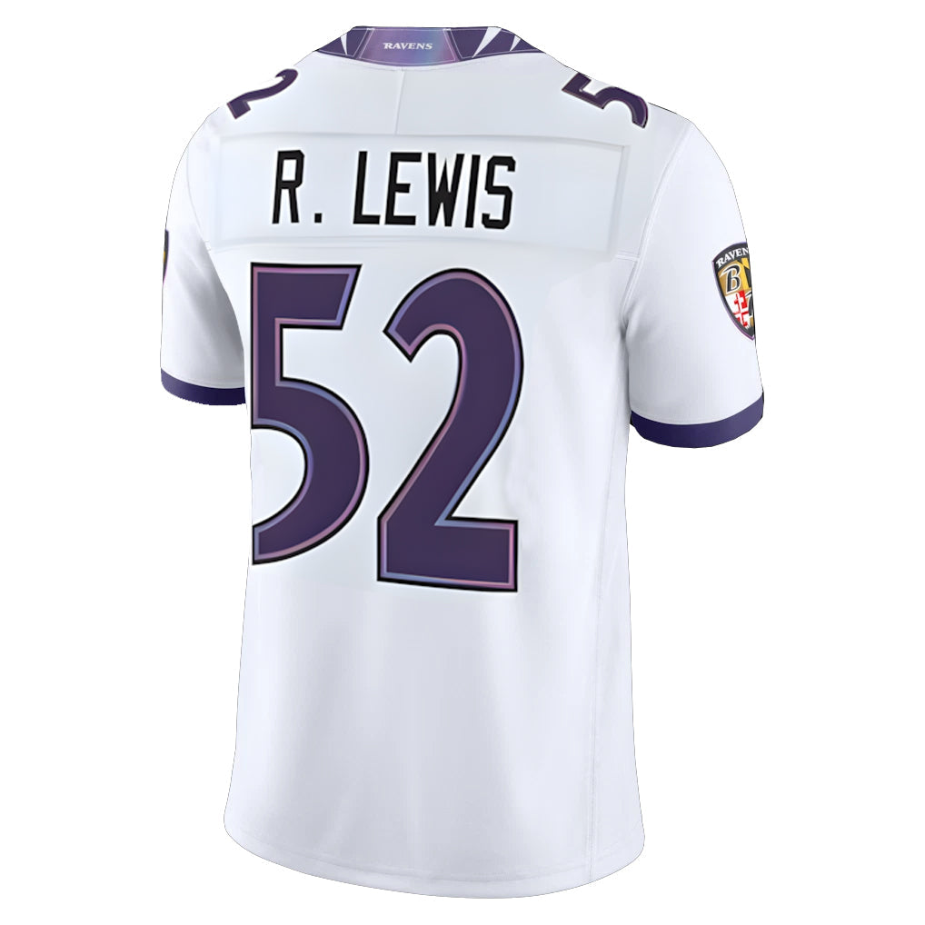 harde B.Ravens #52 Ray Lewis Player White  Vapor F.U.S.E. Limited Home Game Stitched Jerseys