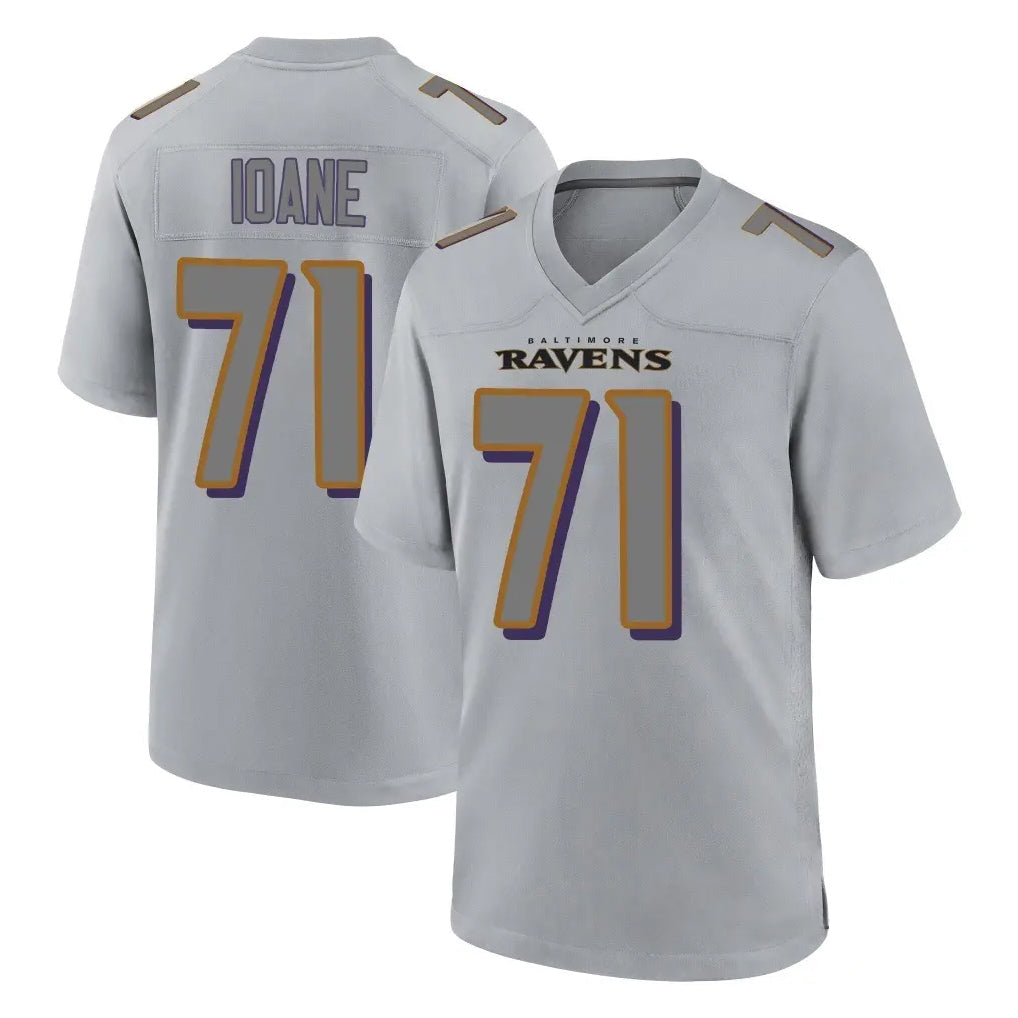 harde B.Ravens #71 Olaivavega Ioane Player Gray Replica Limited Stitched Jerseys