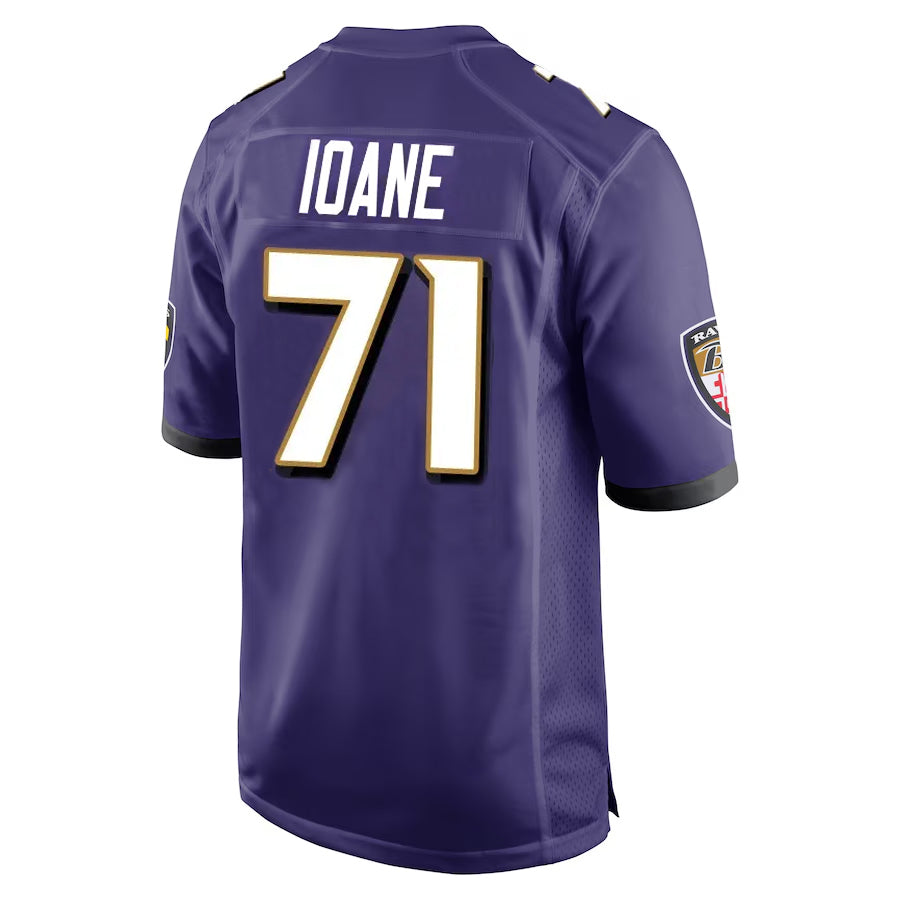 harde B.Ravens #71 Olaivavega Ioane Player Purple Alternate Home Stitched Jerseys