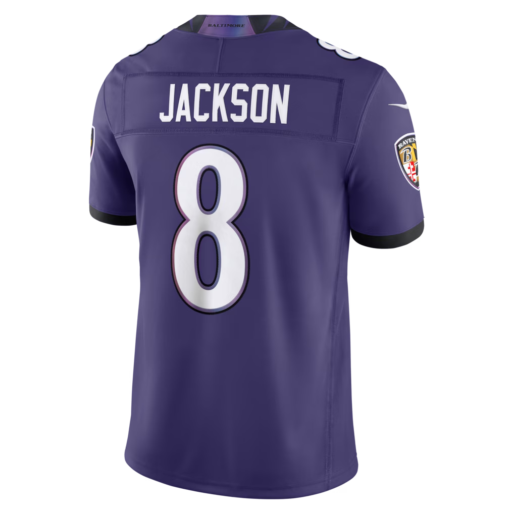 harde B.Ravens #8 Lamar Jackson Purple Team Vapor F.U.S.E. Stitched Limited Jerseys