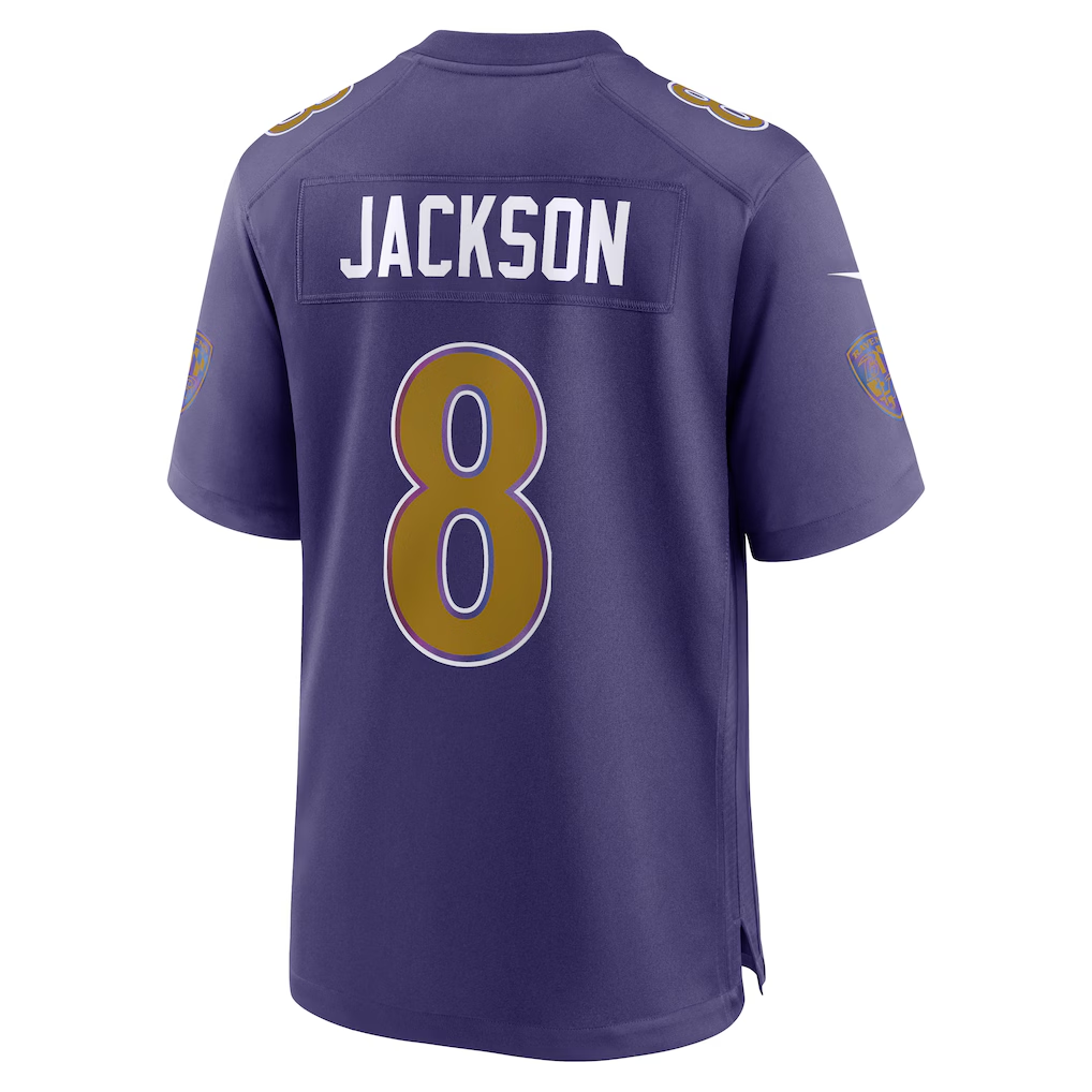 harde B.Ravens #8 Lamar Jackson Purple Alternate Game Stitched Jerseys