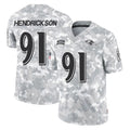 harde B.Ravens #91 Trey Hendrickson Player Arctic Camo Salute to Service Limited Stitched Jerseys