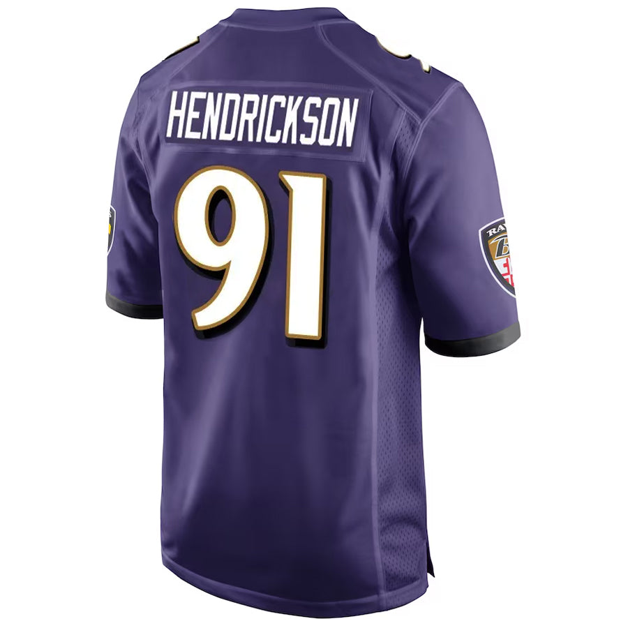 harde B.Ravens #91 Trey Hendrickson Player Purple Alternate Home Game Stitched Jerseys