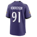 harde B.Ravens #91 Trey Hendrickson Purple Team Game Stitched Jerseys