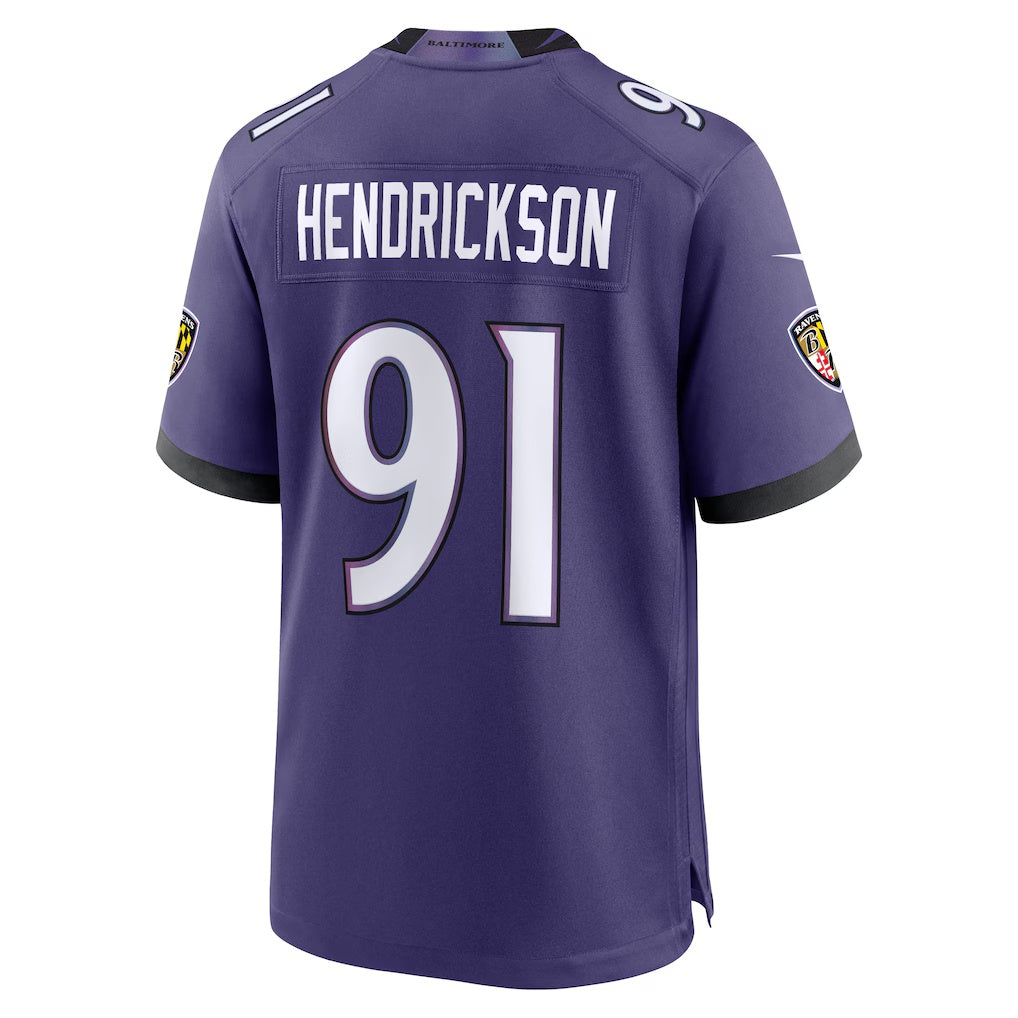 harde B.Ravens #91 Trey Hendrickson Purple Team Game Stitched Jerseys