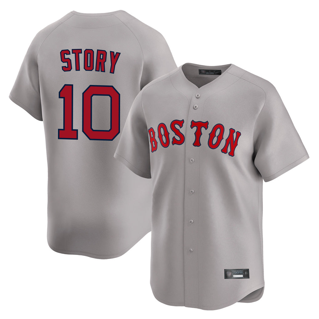 harde B.Red Sox #10 Trevor Story Player Gray Road Limited Home Game Stitched Jerseys